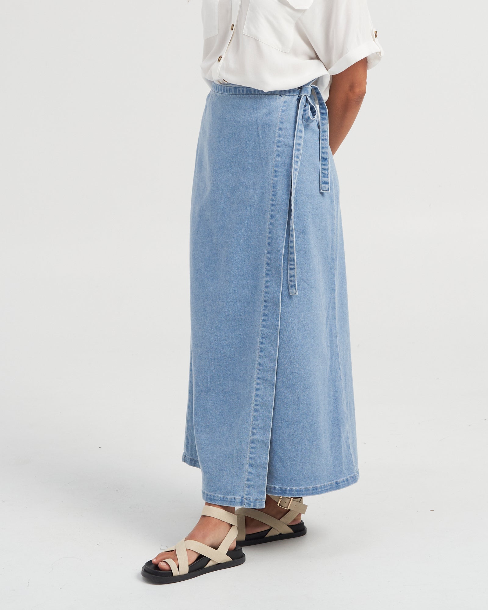 VMZINNIA DENIM MIDI SKIRT